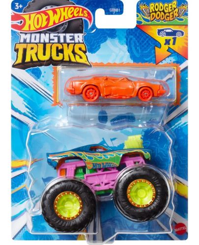 Бъги Hot Wheels Monster Trucks - Radger dodger, с количка - 1